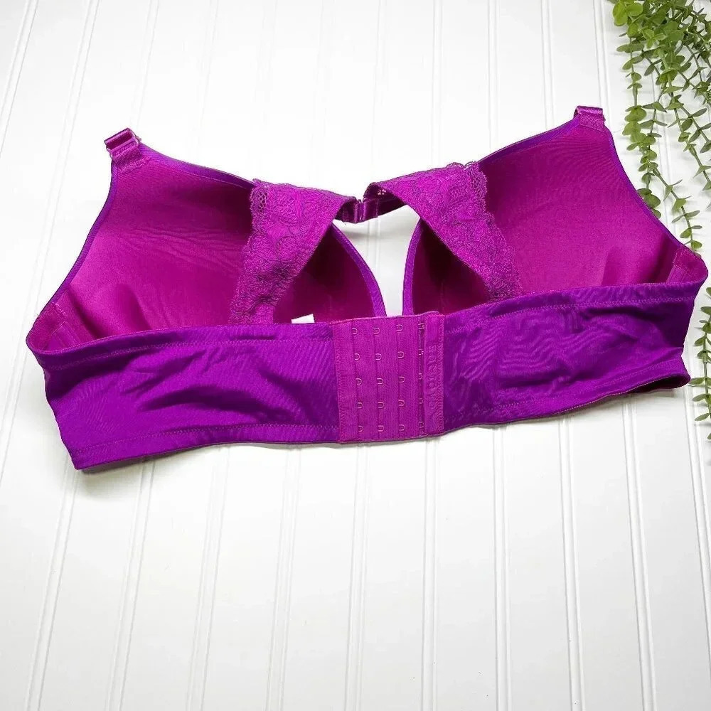 Cacique - Lane Bryant Purple Simply Wire Free Plunge Bra Women's Size 42D - Picture 2 of 7